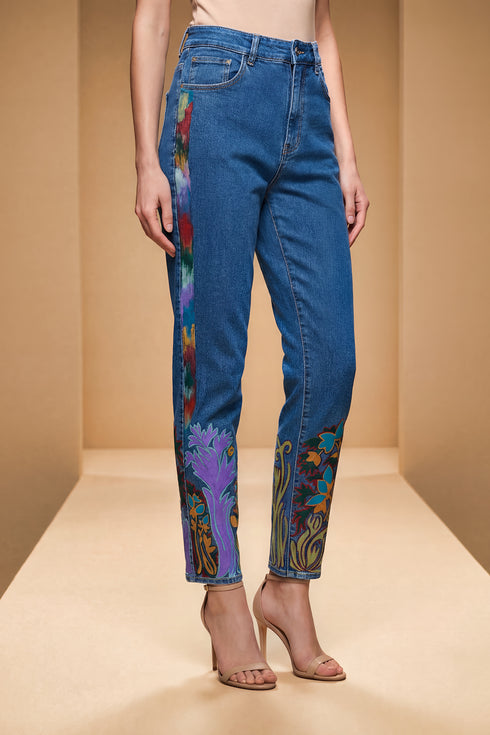 Pantalon denim pictat manual LP152