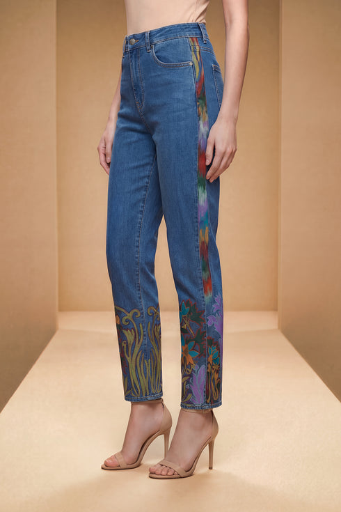 Pantalon denim pictat manual LP152