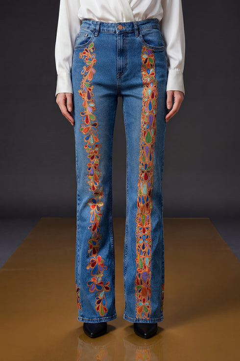 Pantalon Denim Pictat Manual LP153