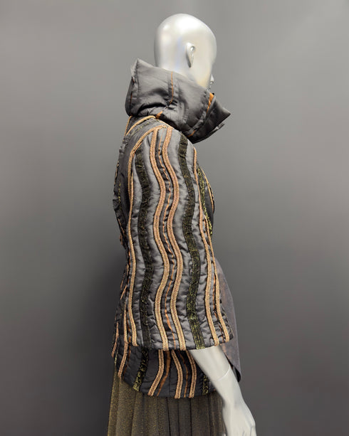 Jacheta din fas cu aplicatii lucrate manual LPM01