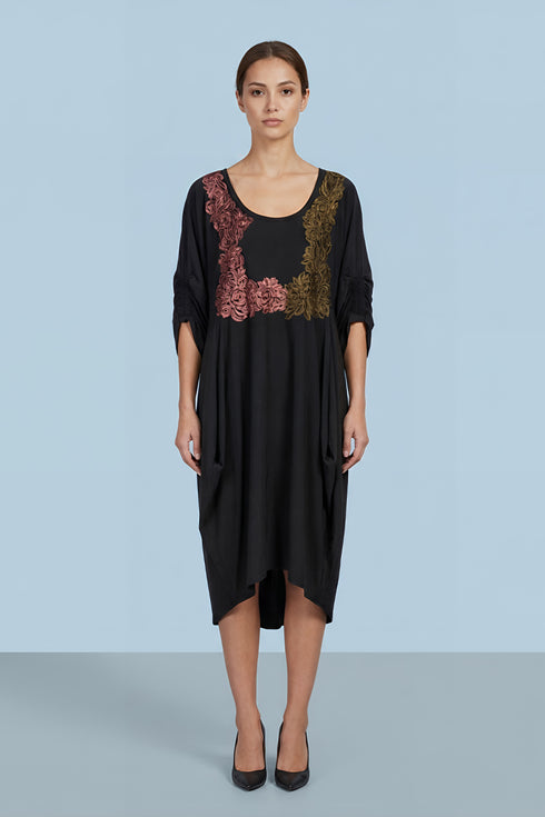 Rochie Jerse Pictata Manual cu Maneci Chimono | LP177