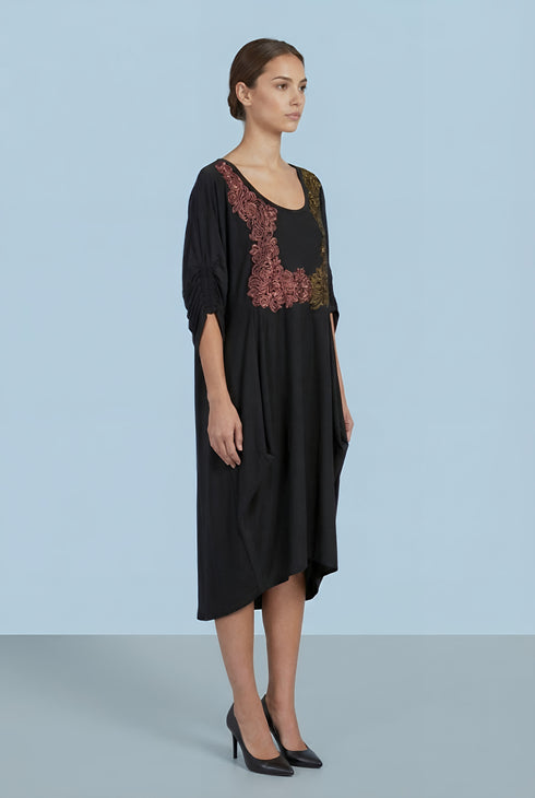 Rochie Jerse Pictata Manual cu Maneci Chimono | LP177