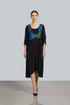 Rochie Jerse cu Maneci Chimono Pictata Manual | LP179