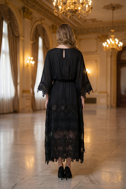 Rochie vascoza cu platca crosetata si pictata manual - LP203