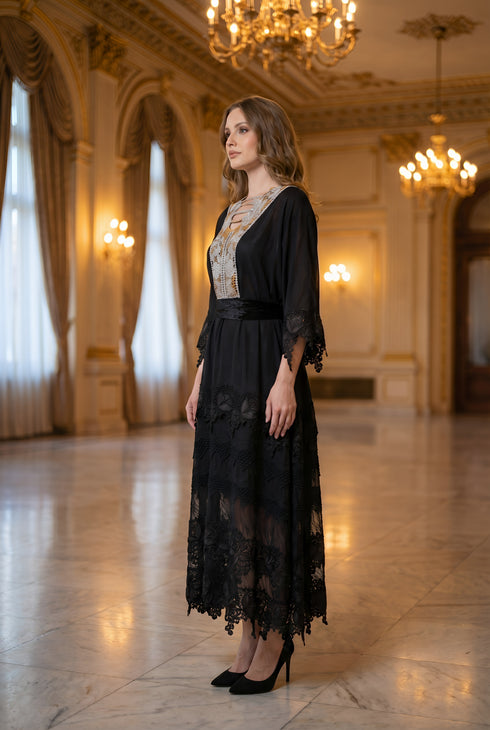 Rochie vascoza cu platca crosetata si pictata manual - LP203