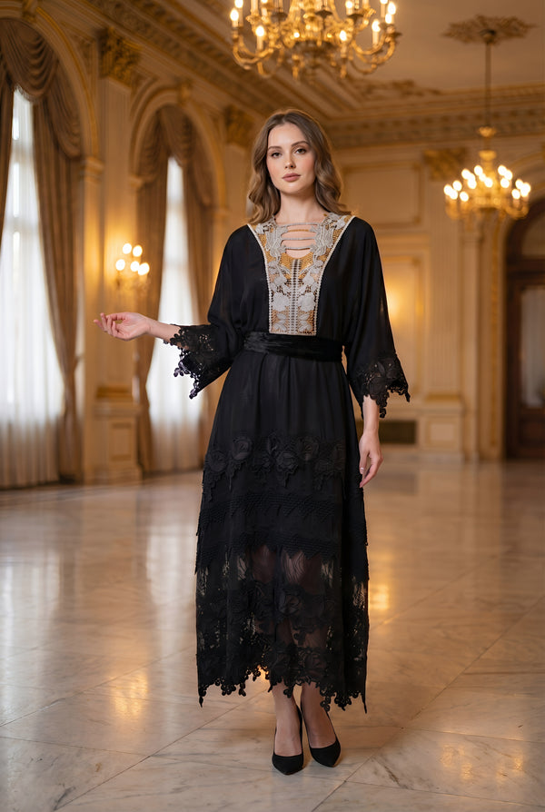 Rochie vascoza cu platca crosetata si pictata manual - LP203