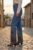 Pantaloni denim drepti pictati manual - LP205
