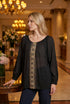 Bluza viscoza cu broderie aurie - LP206