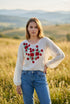 Bluza tricot de lana cu broderie - LP206