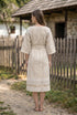 Rochie din In 100% cu Dantelă și Broderie – LP220R