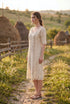 Rochie din in 100% cu dantelă și broderie – LP221R