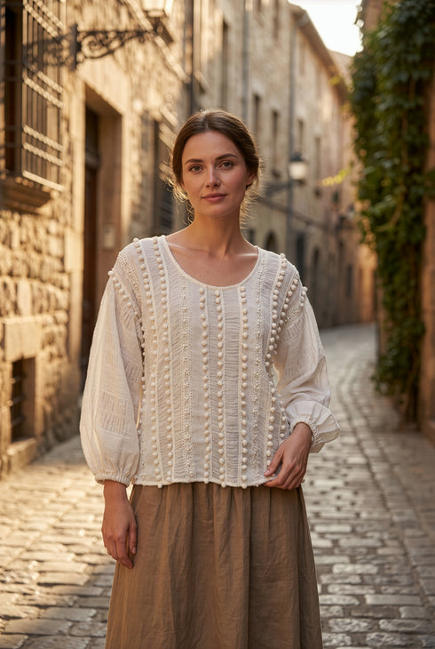 Bluza alba din bumbac LP230B
