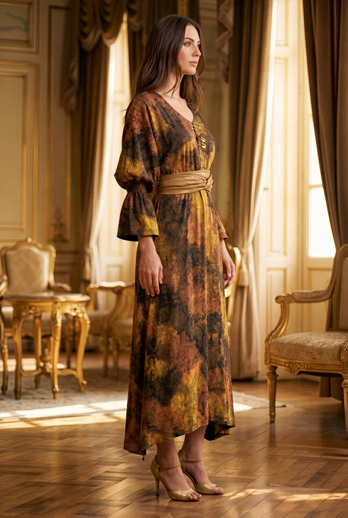 Rochie jerse chimono pictată manual - LP238R