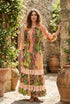 Rochie tip ie cu volane, imprimeu floral abstract – LP240R