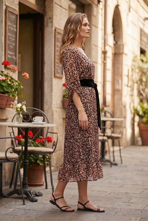 Rochie din voal cu imprimeu floral – LP244R