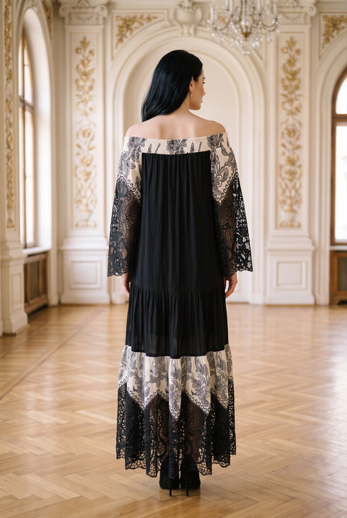 Rochie tip ie LP270R - spate, decolteu pe umeri