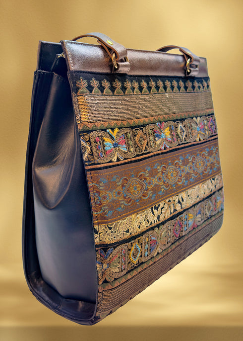 Poseta piele și din aplicatii de dantela G110