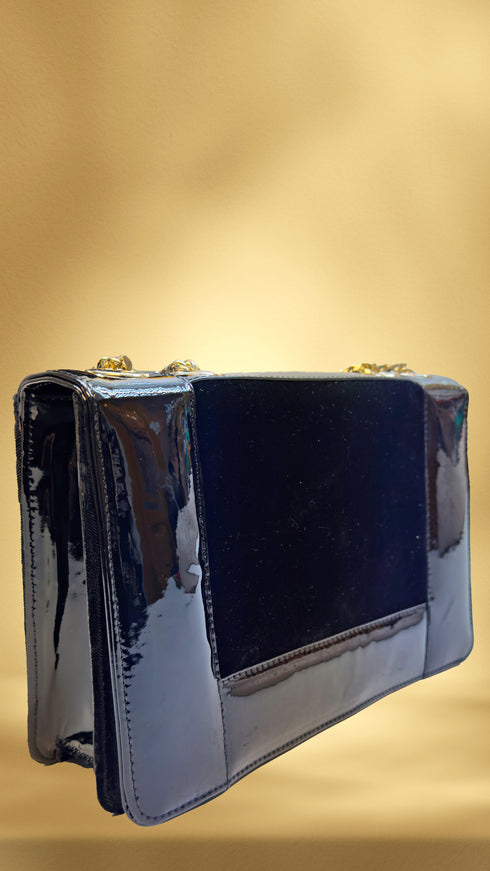 Poșetă din piele și catifea LP116