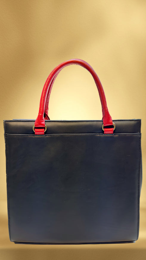 Poseta din piele si catifea pictata manual LP113