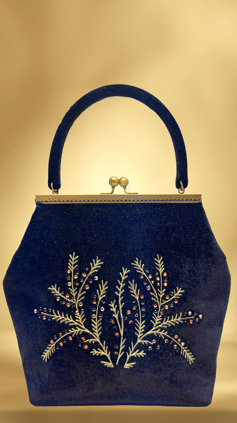 Poseta din catifea brodata LP121