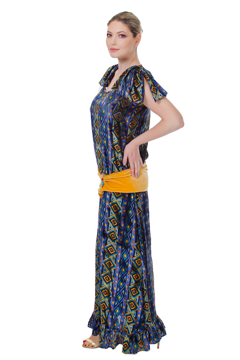 Rochie catifea pe voal FR-3