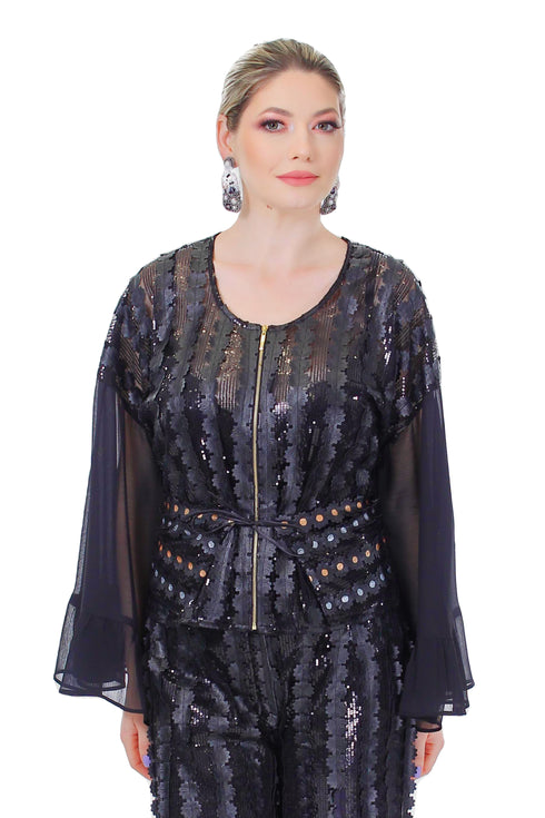 Bluza tull cu paiete FR-28