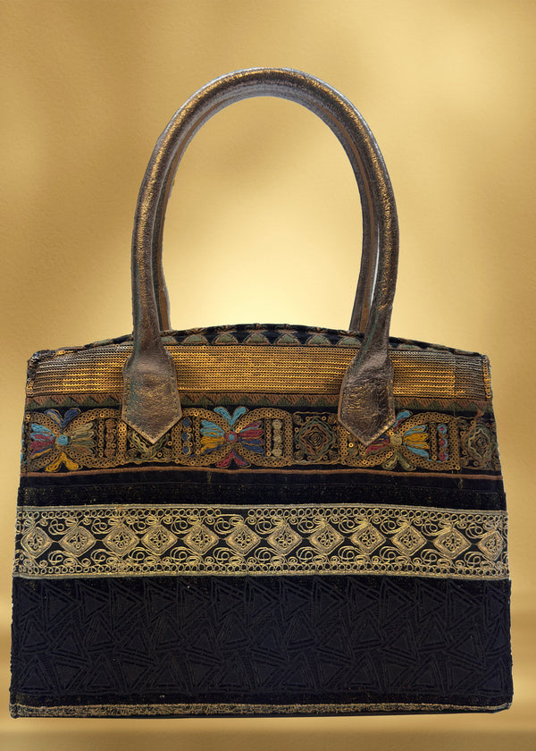 Poseta piele și aplicatii din dantela LP111