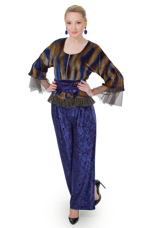 Bluza catifea pictata manual FR-44