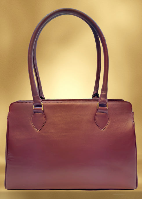 Poseta piele și material textil pictat manual G113