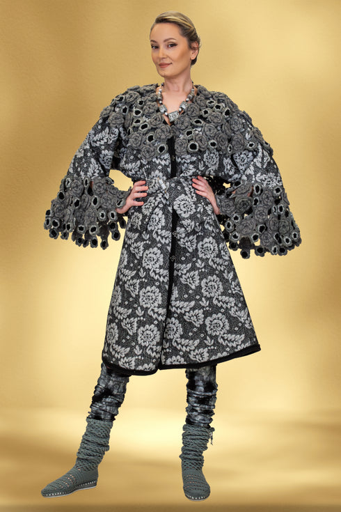 Jachetă stofă cu garnituri lucrate manual – CTN-76