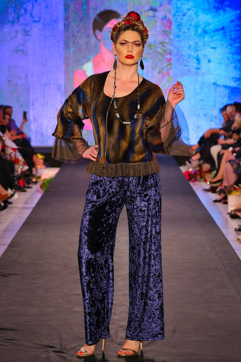 Bluza catifea pictata manual FR-44