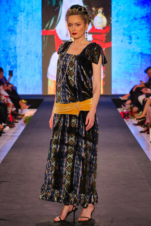 Rochie catifea pe voal FR-3