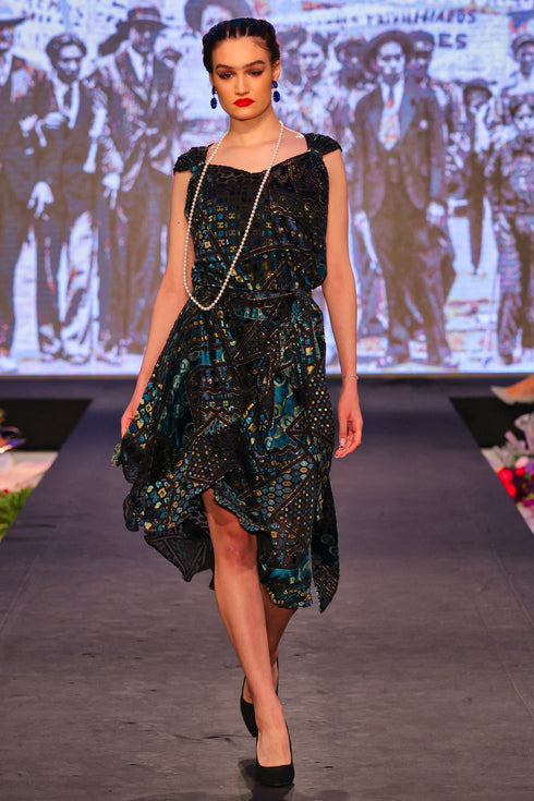 Rochie catifea/voal FR-8