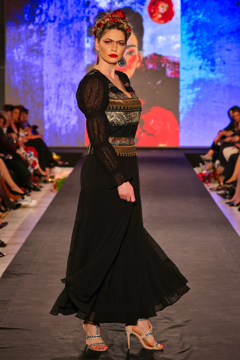 Rochie dantela si voal FR-31