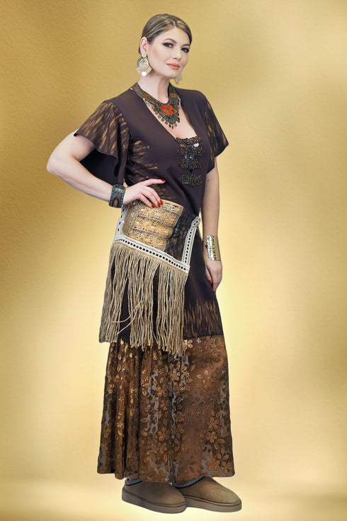 Rochie tricot pictat manual S19