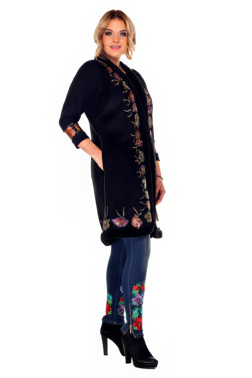 Pantalon denim brodati R463