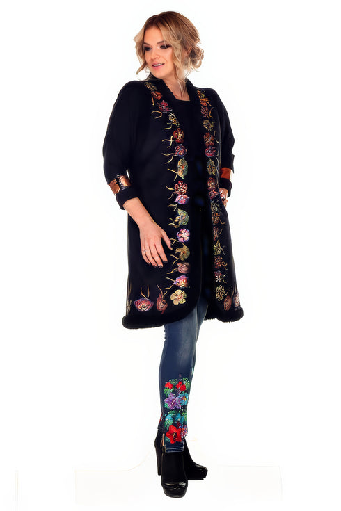 Pantalon denim brodati R463