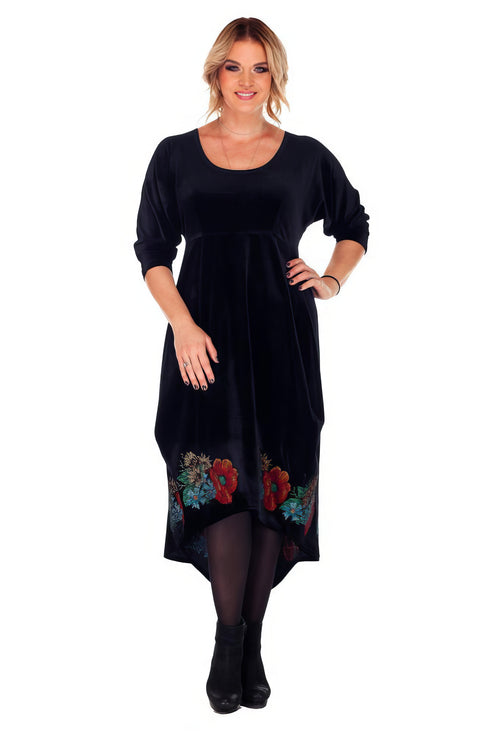 Rochie catifea cu broderie C-A-11