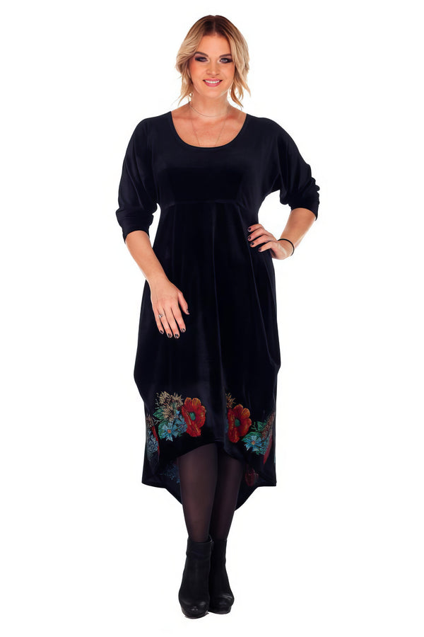 Rochie catifea cu broderie C-A-11