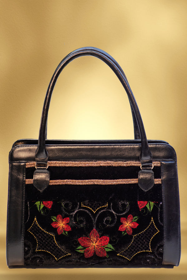 Poseta piele si material textil 3907