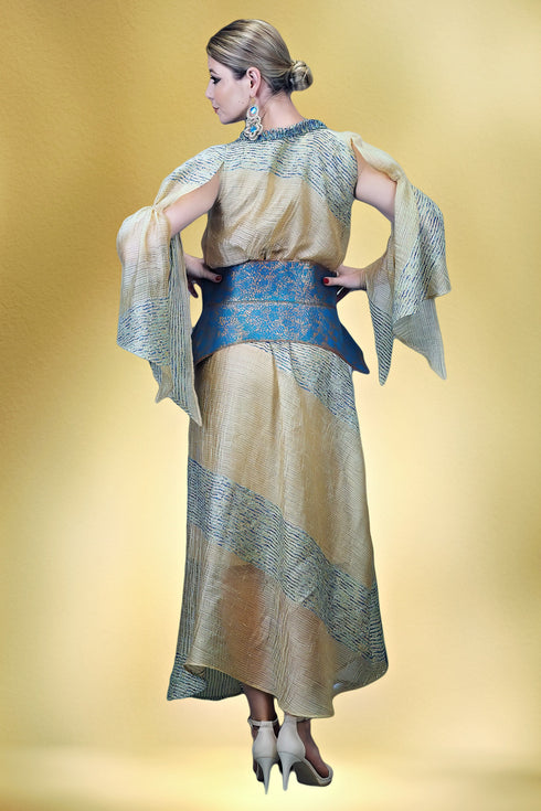 Rochie organza cu detalii lucrate manual S47