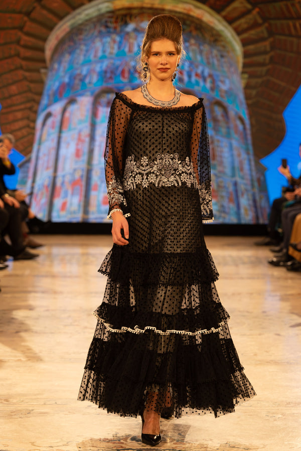 Rochie tule brodat S80