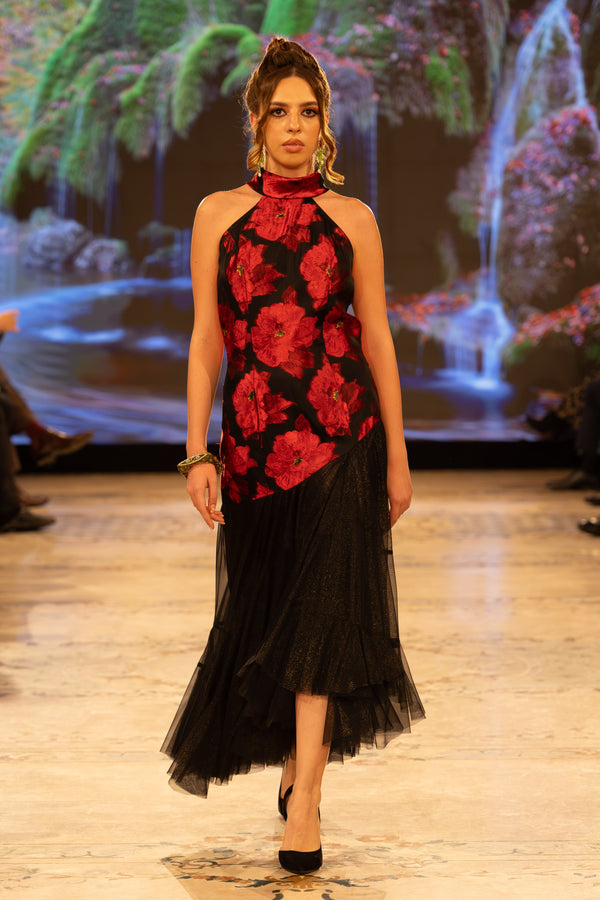 Rochie tafta si tule S75