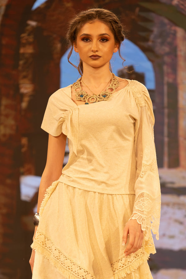 Bluza bumbac cu dantela S37