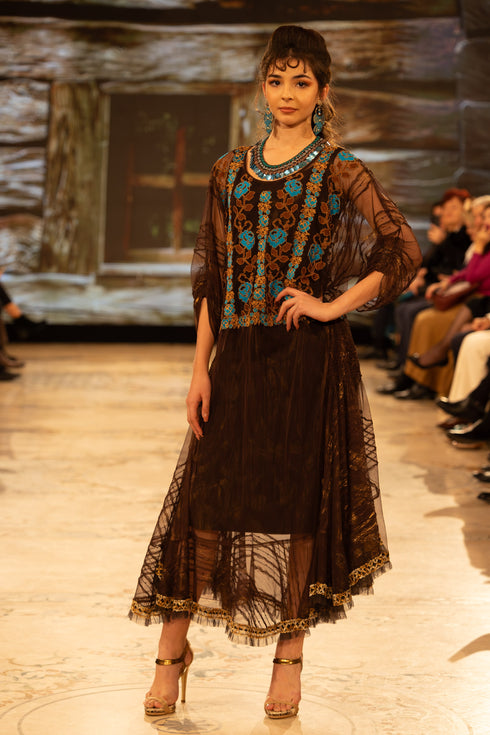 Rochie tull pictat S31