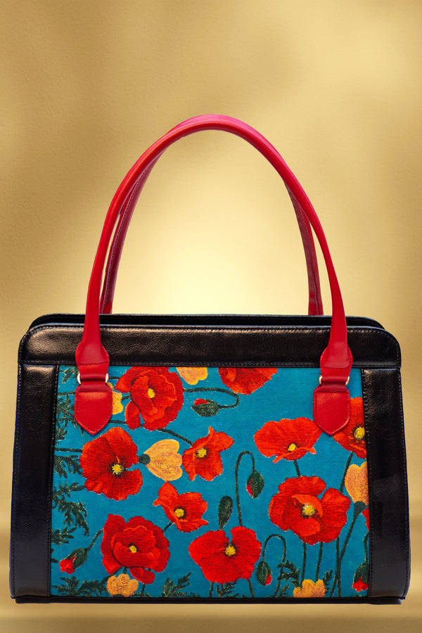 Poseta piele si material textil 3907A