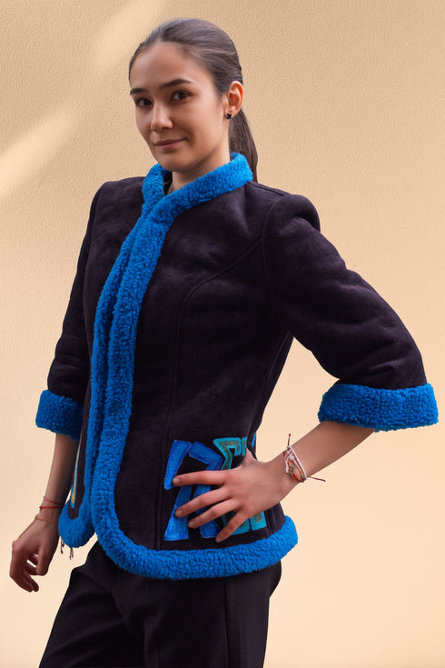 Cojoc piele ecologica pictat manual LP127