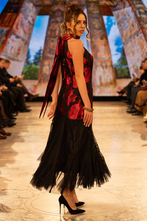 Rochie tafta si tule S75