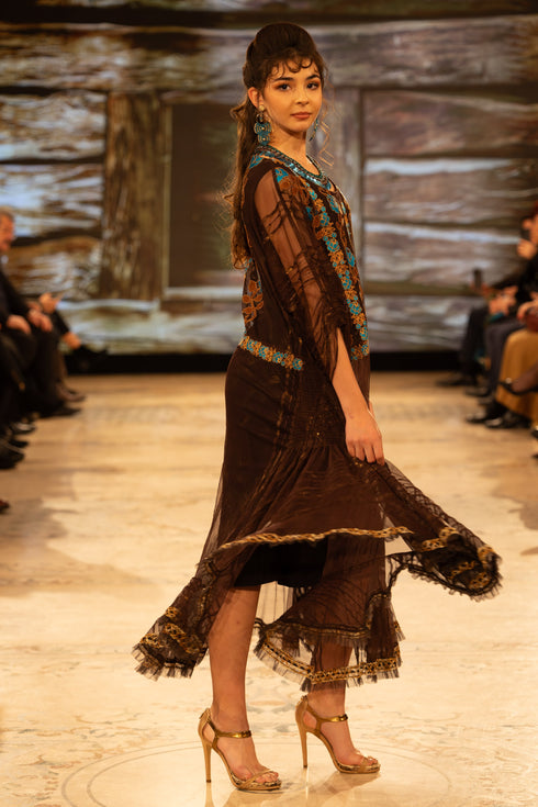 Rochie tull pictat S31