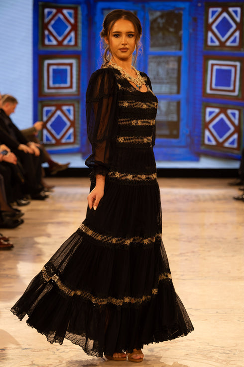 Rochie tule brodat si dantela S6